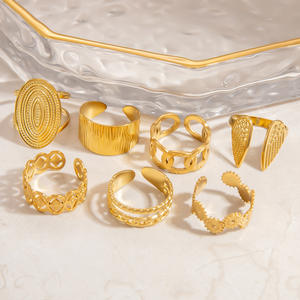 Fashion <b>Rings</b> 18k Gold Color Geometric Open Design Unisex Jewelry Gift - Product Image 1