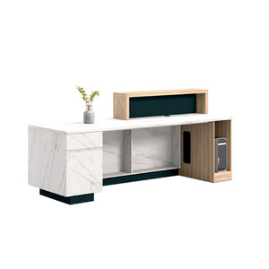 Mobilier de bureau - Bureau <span class=keywords><strong>d</strong></span>'<span class=keywords><strong>accueil</strong></span> en bois pour la réception. Convient aux hôtels, <span class=keywords><strong>banques</strong></span> et bureaux. La taille peut être personnalisée. - Product Image 4