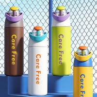 Botella Aislada de Acero Inoxidable con Doble Tapa, Diseño de Pajita y Boquilla para Beber Directo, Taza de Vacío Portátil para Deportes, Uso Diario y Viajes
