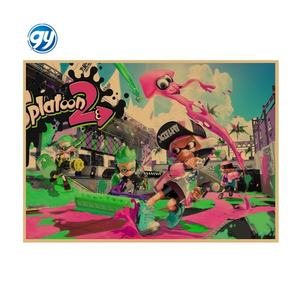 โปสเตอร์อนิเมะ <span class=keywords><strong>Splatoon</strong></span> Spray Fighter สำหรับตกแต่งผนังในร้านอินเทอร์เน็ตคาเฟ่ ห้องเล่นเกมส์  สไตล์เรโทร  ทำจากกระดาษคราฟท์  ภาพวาดติดผนัง  626 - Product Image 3