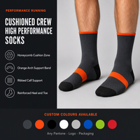 Chaussettes de marathon respirantes et rembourrées à talon profond pour la course en trail – Vente en gros