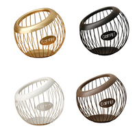 Panier de rangement circulaire incliné en fer – Bac métallique antirouille pour capsules de café, fruits et collations – Guangdong