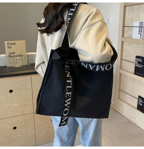 Borsa da spiaggia personalizzata di grande capacità con manico in cotone con Logo personalizzato borsa di tela da donna per Shopping da viaggio - Product Image 5