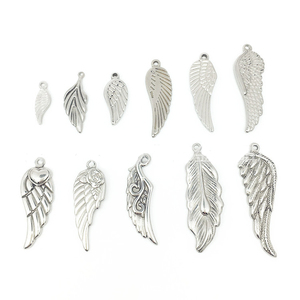 Pendentifs en acier inoxydable <span class=keywords><strong>pour</strong></span> <span class=keywords><strong>femme</strong></span>, bijoux, pendentifs d'ailes d'ange, en argent, <span class=keywords><strong>petit</strong></span> trou, <span class=keywords><strong>pour</strong></span> la fabrication de colliers et de Bracelets - Product Image 6