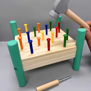 <span class=keywords><strong>Jeu</strong></span> <span class=keywords><strong>de</strong></span> taquinage en bois éducatif pour enfants, jouet écoresponsable, entraînement préscolaire, coordination œil-main - Product Image 1