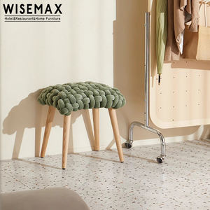 เฟอร์นิเจอร์ WISEMAX ดีไซน์ใหม่ โซฟาห้องนั่งเล่นน่ารัก พร้อมออตโตมันผ้ากำมะหยี่ถักเชือกขนาดเล็ก สำหรับบ้านและวิลล่า - Product Image 3