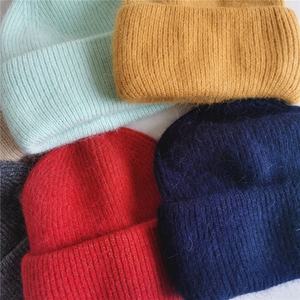 Accessoires d'hiver Bonnet tricoté en tissu de <span class=keywords><strong>lapin</strong></span> <span class=keywords><strong>angora</strong></span> très doux et épais à revers - Product Image 5