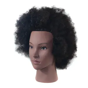 Pelatihan Kepala Afro Manekin Kepala Boneka Rambut Afro American Manekin Rambut Afro