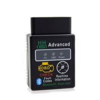 HH OBD Advanced MINI ELM327 V2.1 Negro, Adaptador Inalámbrico Bluetooth OBD2 para Automóvil, Herramienta de Escaneo CAN, Escáner Automotriz