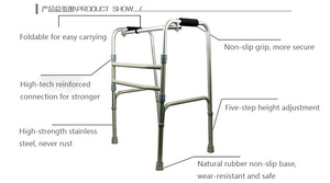 GREETMED Hot Sale Aluminum Medical Old People <strong>Folding</strong> <strong>Walker</strong> - Product Image 2