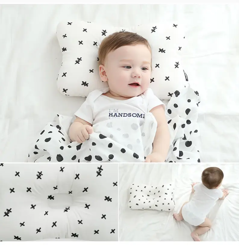 Baby soft cartoon patterns head pillow breathable 3D Air Mesh baby sleeping pillow for Newborn baby