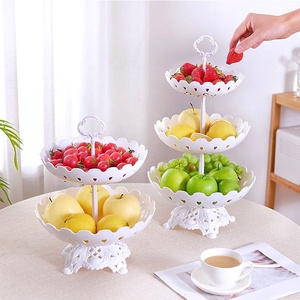 แท่นวางเค้กพลาสติกสีขาว3ชั้นแบบใช้แล้วทิ้งพกพาและรีไซเคิลได้ - Product Image 3