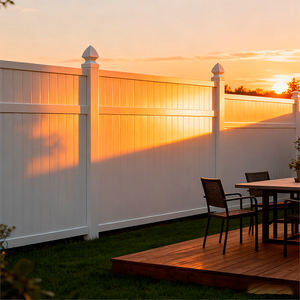 Классические белые виниловые ПВХ-панели для забора высотой 6 футов (6x8 футов) и столбы для сада и дома, пластиковые ПВХ-панели для уличного ограждения и обеспечения приватности - Product Image 1