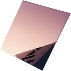 Cermin dekoratif pelat baja tahan karat 8K BA selesai berwarna emas mawar SS201 SS304 lembar - Product Image 5