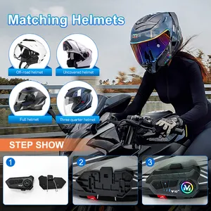 2-Rider Moto motocicleta Intercom auricular altavoz de alta calidad y micrófono con cancelación de ruido