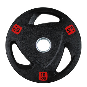 Disques de <span class=keywords><strong>musculation</strong></span> à trois poignées en <span class=keywords><strong>fonte</strong></span> noire 2,5-25 kg, disques de barre à trois poignées avec 3 poignées, plaques recouvertes de caoutchouc - Product Image 1