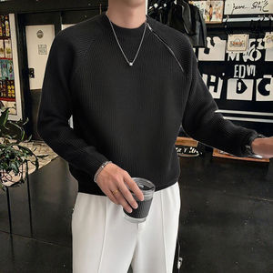 M-3XL เสื้อสเวตเตอร์แบบสวมหัวสำหรับผู้ชาย, เสื้อกันหนาวแบบสวมหัวคอเสื้อลำลองไฮเอนด์มีซิปสีพื้นน้ำหนักเบาดีไซน์ไฮเอนด์สำหรับฤดูหนาว - Product Image 3