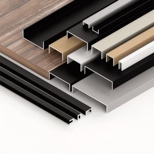 Phong cách công nghiệp <span class=keywords><strong>U</strong></span> hình dạng gạch TRIM Đúc Đen anodized kết thúc nhôm <span class=keywords><strong>U</strong></span>-kênh hồ sơ 12.5mm - Product Image 1