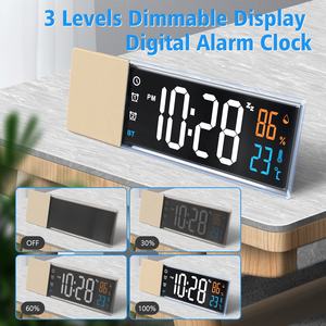 Horloge numérique ZHX S801 avec grand écran LCD, double alarme, moniteur d'humidité et de température et haut-parleur Bluetooth - Product Image 5