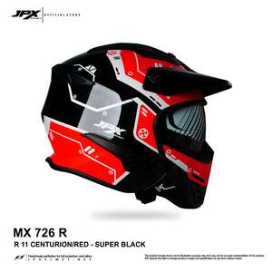 El casco modular JPX MX 726 R presenta un elegante diseño integral con el motivo MX 10, que ofrece una protección superior y versatilidad. - Product Image 4