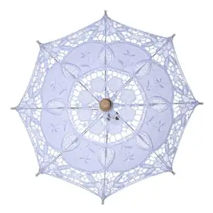 P261 parapluie de mariée en <span class=keywords><strong>dentelle</strong></span> blanche, petit Parasol en <span class=keywords><strong>dentelle</strong></span> <span class=keywords><strong>ivoire</strong></span> blanc, Parasol de mariage - Product Image 1