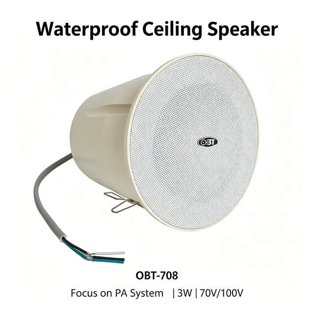 OBT-708 Professional Mini Audio Loudspeaker System Water-Proof Column Speaker for Public Address Ceiling Mounted