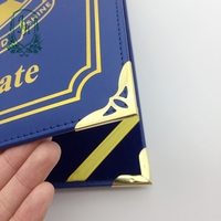 Carpeta de Presentación de Cuero PU Tamaño A4, Duradera, para Diplomas Escolares y de Graduación, con Impresión Dorada
