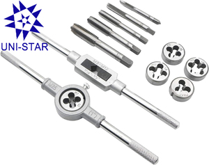 Bộ dụng cụ taro và khuôn taro bằng thép hợp kim chất lượng cao 12 món với cờ lê chỉnh được, hệ mét M6-M12 - Product Image 5