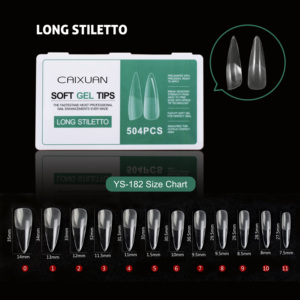 Оптовая продажа с завода, лучший продавец, закрывающие ногти с полным покрытием, новинка, макс. длинный тонкий мягкий Типсы для ногтей - Product Image 1