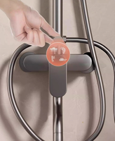 Ensemble de douche pluie de luxe mural thermostatique intelligent numérique en acier inoxydable brossé pour hôtel, avec jets de massage modernes