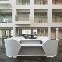 Bureau de réception en forme de U, taille standard, blanc, moderne, style européen, pour boutique, centre commercial