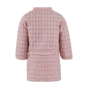 À la mode Champagne Enfants <span class=keywords><strong>Jupe</strong></span> Courte Ensemble Brodé Maille Filles <span class=keywords><strong>Velours</strong></span> Deux Pièces Tweed Costume - Product Image 2