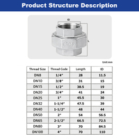 Raccord de tuyauterie en acier inoxydable 304 ZCKM, filetage femelle NPT, de 1/4'' à 3'', joint de raccordement