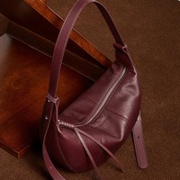 Sac bandoulière en cuir véritable de haute qualité avec design en forme de corne, nouveau modèle, polyester antivol