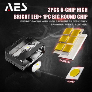AES ไฟ LED เสริม6000K ทรงสี่เหลี่ยมสว่างขึ้นลำแสงเลเซอร์คู่รูปแบบตาคู่ NV-5 75W เลนส์ Auxi biled สำหรับรถยนต์ - Product Image 6