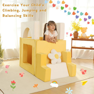 Children's <b>Foam</b> Building <b>Blocks</b> Playhouse Soft Climbing Castle For Indoor Outdoor Fun With Safety Handrails And Washable Fabric - Product Image 1