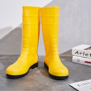 Rutsch feste PVC-Regens tiefel Dicke, verschleiß feste Sohle Pannen sichere Gummistiefel Arbeits schutz White Food Production Worker Boots - Product Image 5