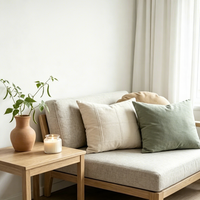 Coussin de dossier carré avec rembourrage en mousse à mémoire de forme, coussin rayé pour usage hôtelier