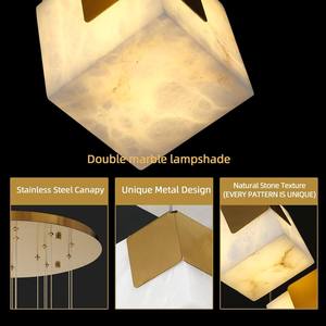 Modern Marble Chandelier Gold LED Pendant <b>Light</b> For Home Entrance Hallway Luxury <b>Lighting</b> Fixtures - Product Image 4