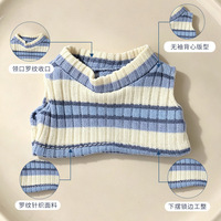 T-shirt rayé côtelé en tricot pour poupée, manches courtes, color block, unisexe, haut DIY pour poupée de 10-15 cm, vêtements tendance pour poupée, vente en gros