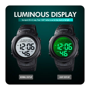 Skmei Men's Digital Watch 100M Waterproof <b>LED</b> <b>Backlight</b> Military Green Outdoor Sports Watch - Product Image 4