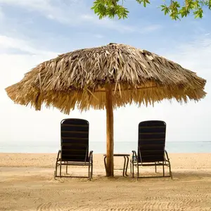 Ombrello di spiaggia di paglia di bambù artificiale ignifugo di simulazione di plastica all'ingrosso delle maldive