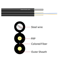 Cable de Fibra Óptica GJXFH de 2 Hilos Monomodo para FTTH, Personalizado por el Fabricante, con 2 FRP Paralelos