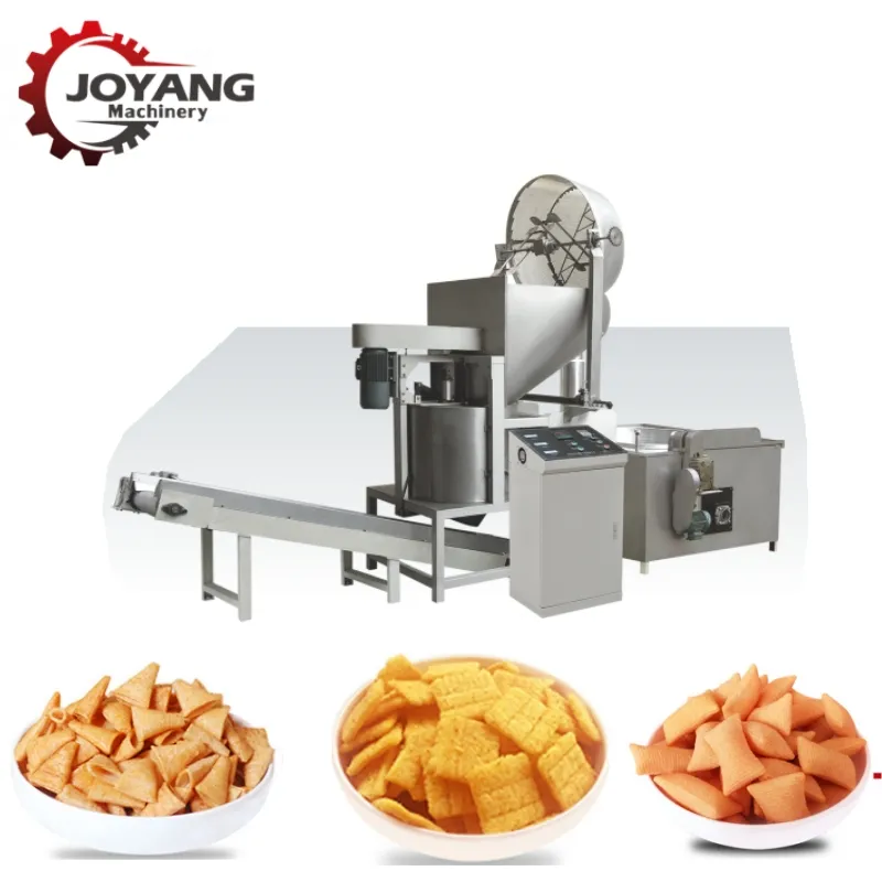 Tam otomatik fritöz üretim hattı cips sürekli kızartma makinesi fritöz Fryums bitki kızarmış aperatifler işleme hattı