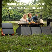 Générateur solaire 1600W avec panneau solaire intégré, sorties AC, DC, USB et PD pour le camping, les camping-cars, les pannes de courant et les situations d'urgence