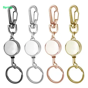 Alta Qualidade 21MM Cinza Prata Rosa Banhado A Ouro Carretel De Metal Chaveiro Reel Badge Retract Key Titulares Carretel Card ID Badge Holder