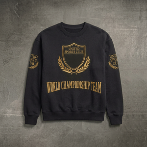 Veste à col rond en nylon/cachemire brodée personnalisée pour l'équipe du United Sports Club World Championship, coupe régulière à manches longues pour homme - Product Image 1