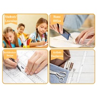 Règle en plastique transparente de 30 cm (12 pouces) pour enfants, règle droite en plastique transparente, outil de mesure pour les étudiants, l'école et le bureau