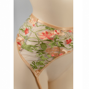 Design Original Femme Broderie Florale Dentelle Française Lingerie Body Bandage Confortable <span class=keywords><strong>Jarretière</strong></span> Lingerie Sexy de Luxe pour Femmes - Product Image 5