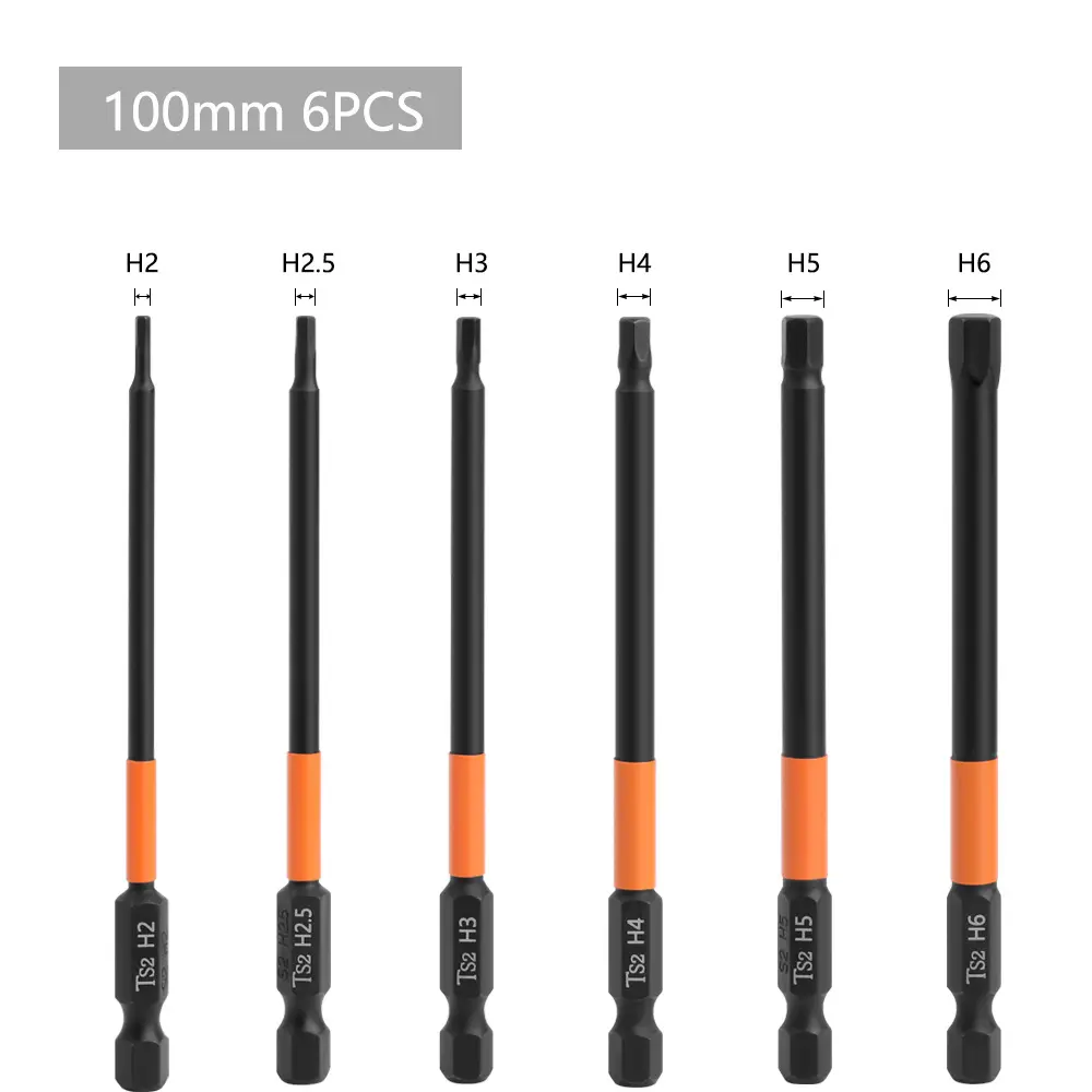 Hex 5A 1/4 6.35mm S2 Nhà máy cung cấp trực tiếp chính xác tác động bit screwdriver bit thiết lập từ screwdriver bit